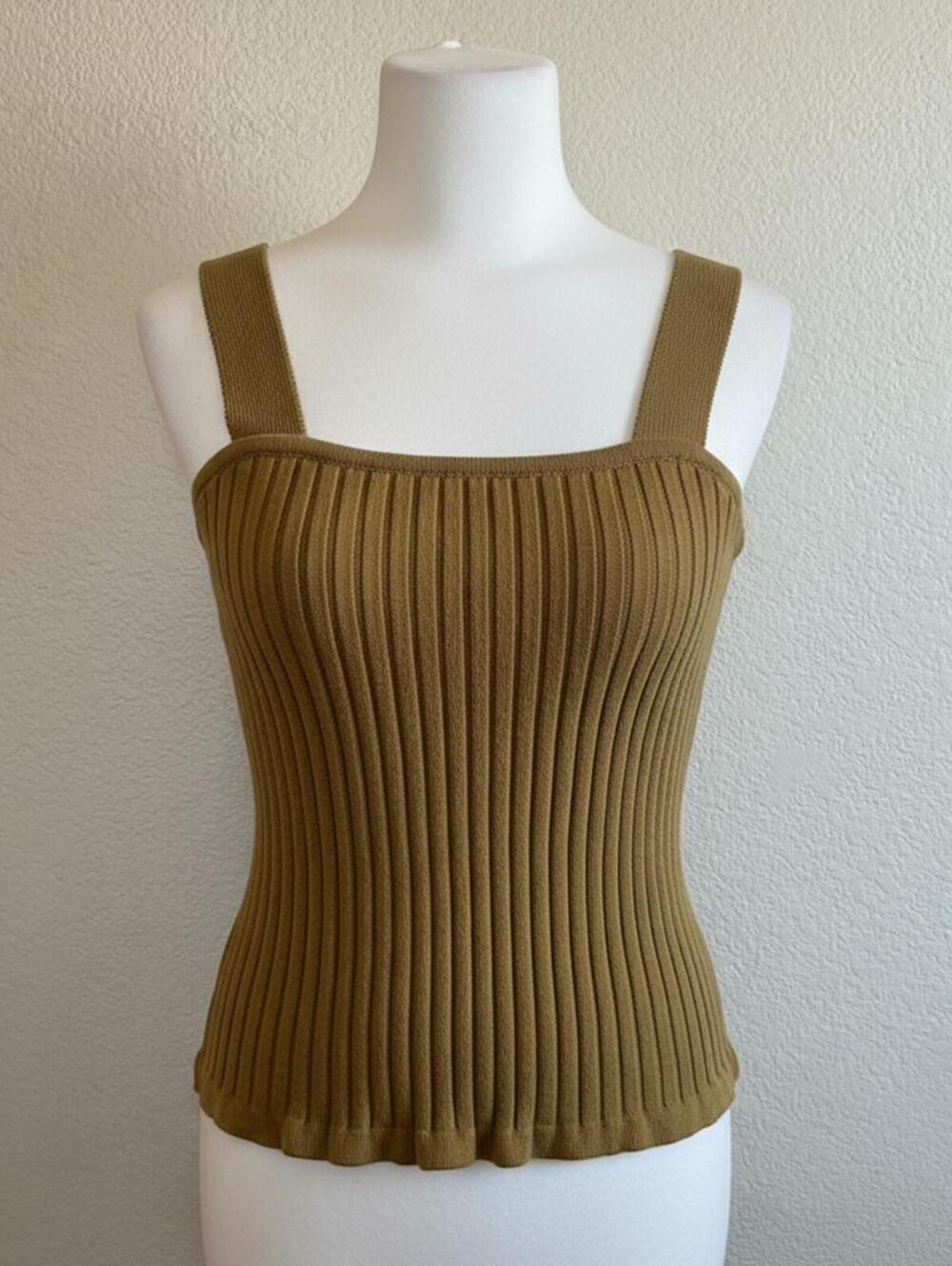 Madewell moss green knit top